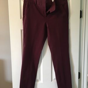 LOFT 12 Tall maroon skinny dress pants